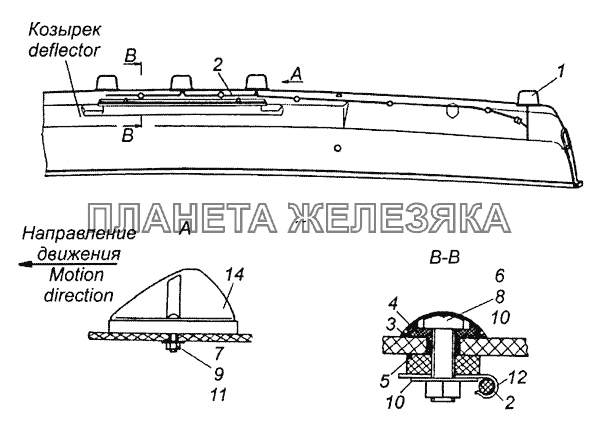 53215-3700005 Установка электрооборудования на козырьке КамАЗ-6522 (Евро-4)