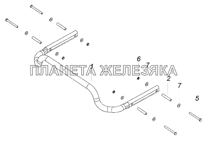 53205-5114250 Установка усилителя противоударного КамАЗ-6522 (Евро-4)