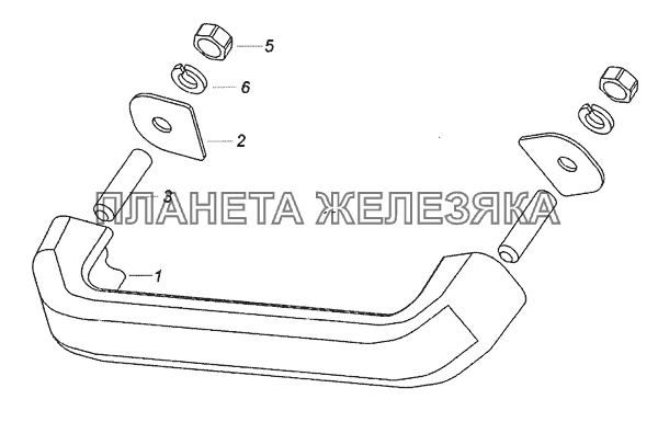 53205-5310001 Установка ручки передка КамАЗ-6522 (Евро-4)