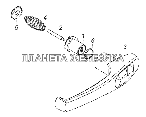 5320-6105150 Ручка двери наружная КамАЗ-6522 (Евро-4)
