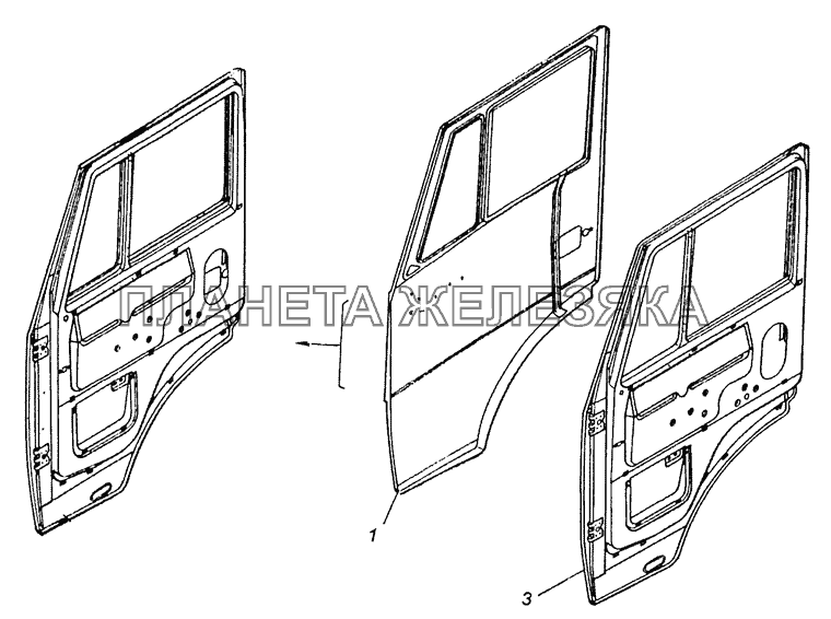 53205-6100014 Дверь правая КамАЗ-6522 (Евро-4)
