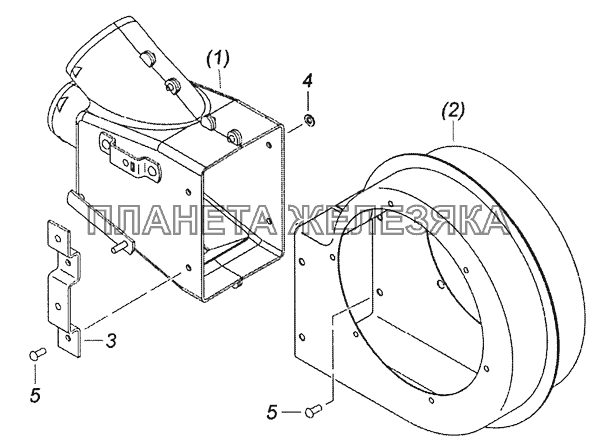 5320-8118027 Улитка вентилятора с распределителем левая КамАЗ-6522 (Евро-4)