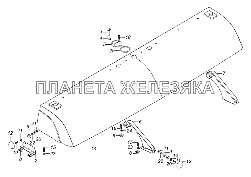 53205-8415002 Установка аэродинамического козырька КамАЗ-6522 (Евро-4)