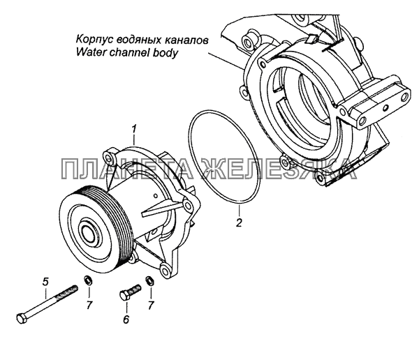 740.63-1307005 Установка водяного насоса КамАЗ-6522 (Евро-4)