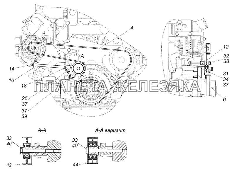 740.65-1307500 Установка привода агрегатов переднего КамАЗ-6522 (Евро-4)