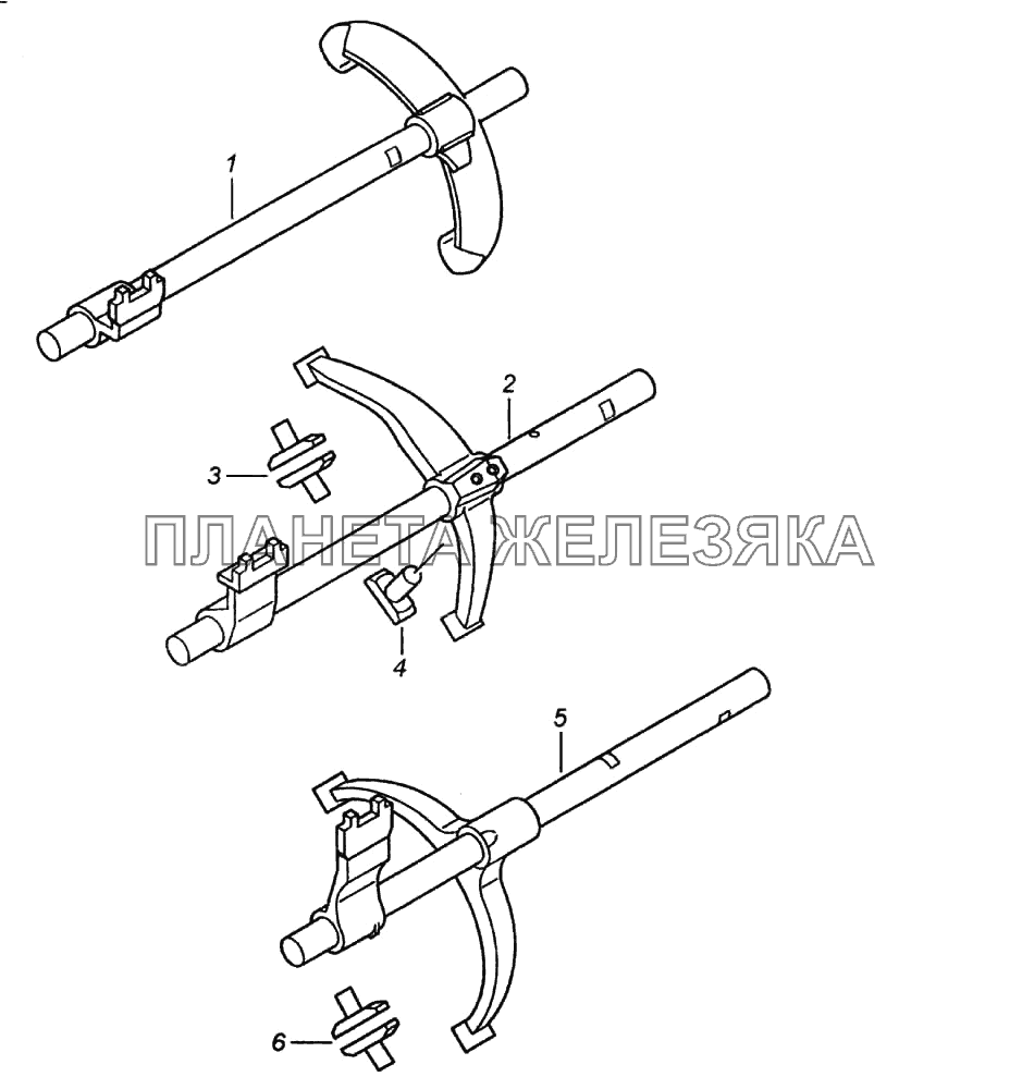 Штоки вилок переключения передач КамАЗ-6522