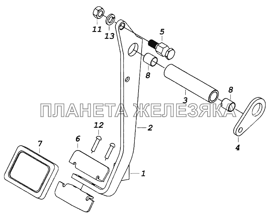 Педаль сцепления КамАЗ-6522