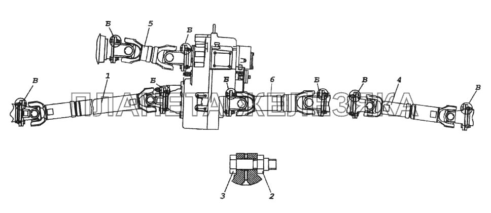 Установка карданных валов КамАЗ-6522