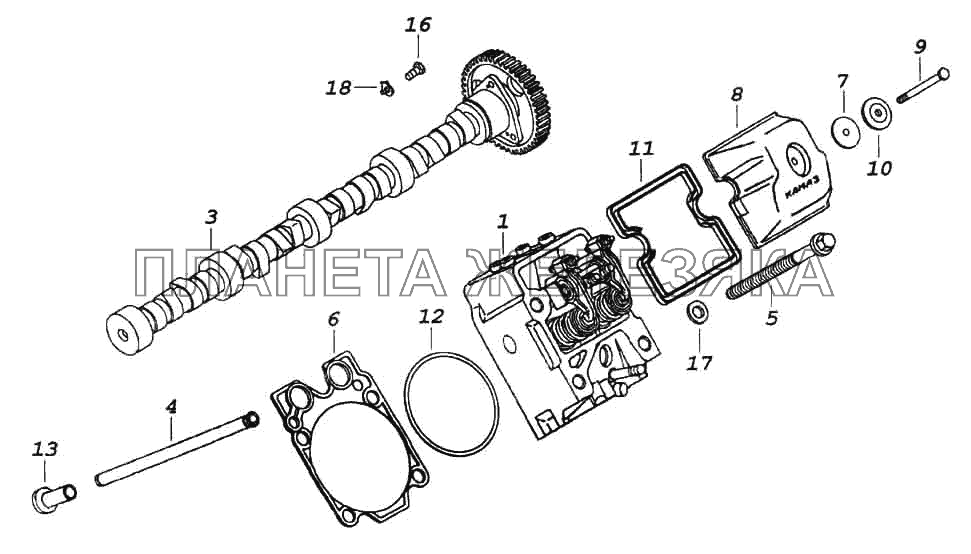 Установка газораспределительного механизма КамАЗ-6522