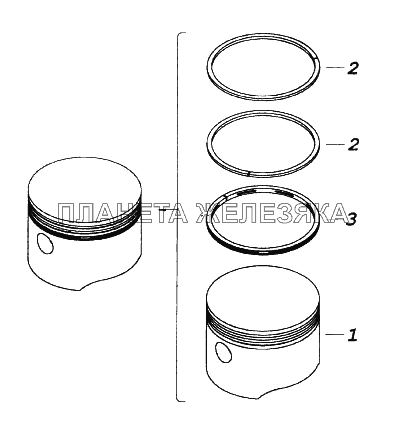 Поршень в сборе КамАЗ-6522