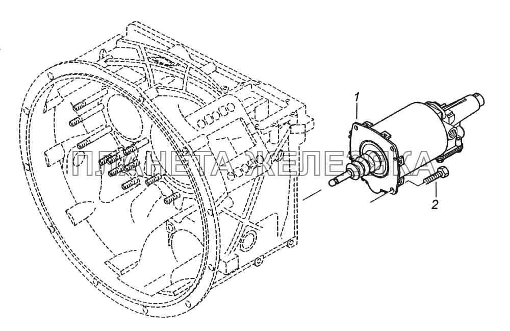 Установка цилиндра сцепления КамАЗ-6522