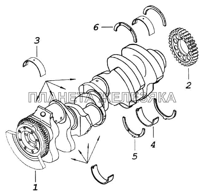 Установка коленчатого вала КамАЗ-6522