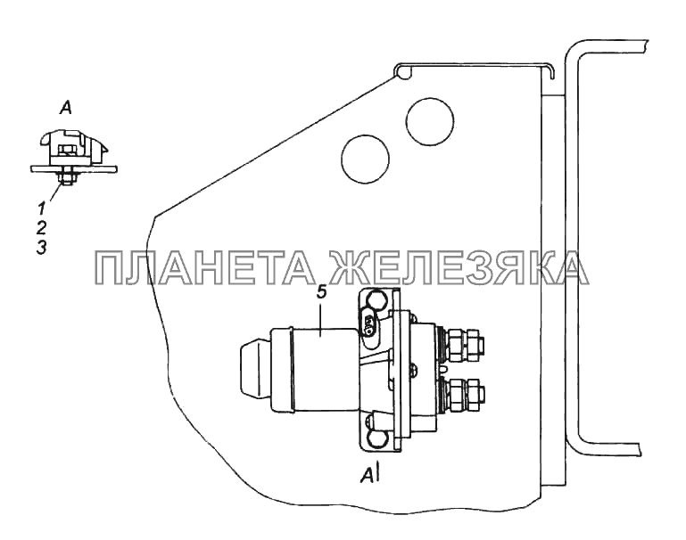 Установка малогабаритного выключателя массы КамАЗ-6522