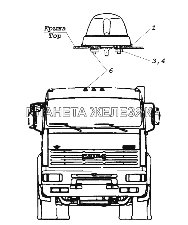 Установка фонарей автопоезда КамАЗ-6522