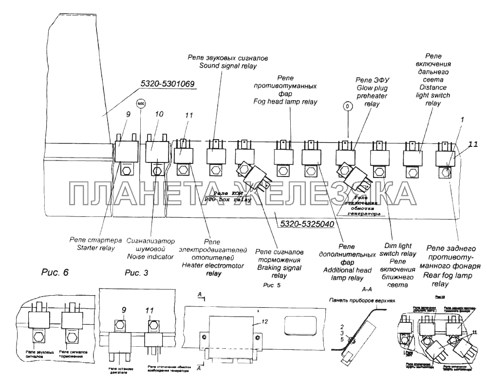 Установка реле КамАЗ-6522