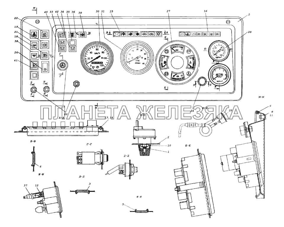 Щиток приборов КамАЗ-6522 Щиток приборов КамАЗ-6522