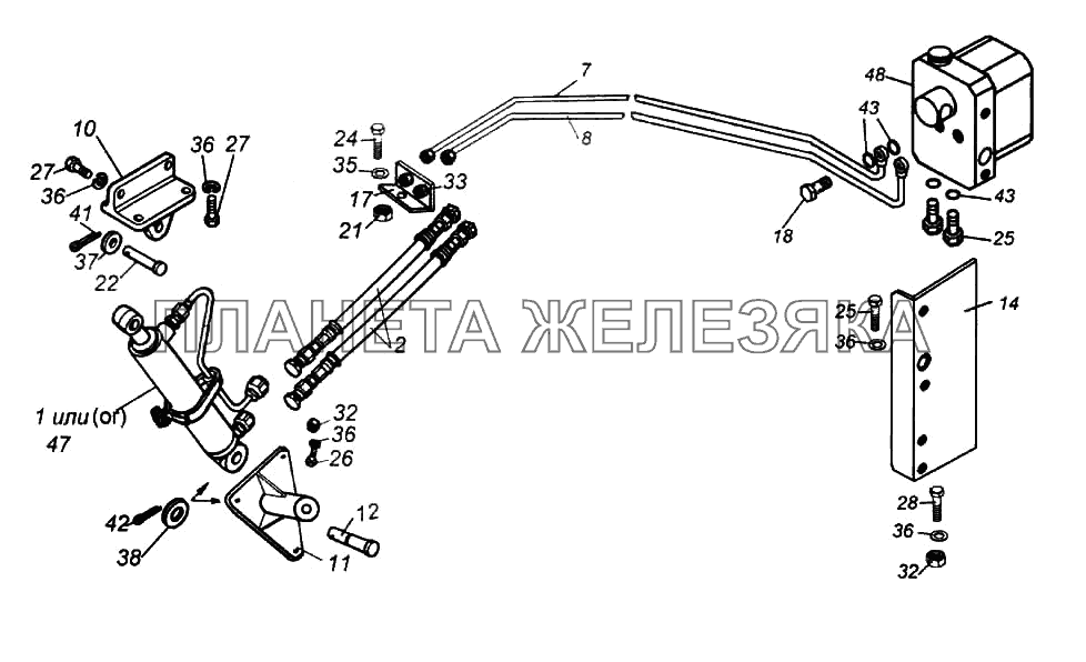 Установка механизма опрокидывания кабины КамАЗ-6522
