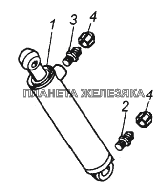 Цилиндр опрокидывания механизма кабины КамАЗ-6522