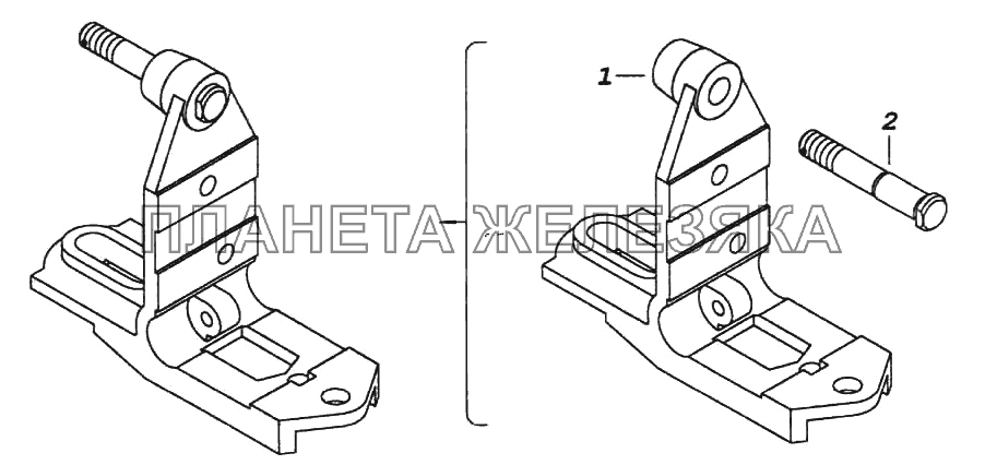 Корпус запора кабины правый КамАЗ-6522