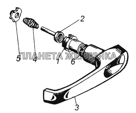 Ручка двери наружная в сборе КамАЗ-6522