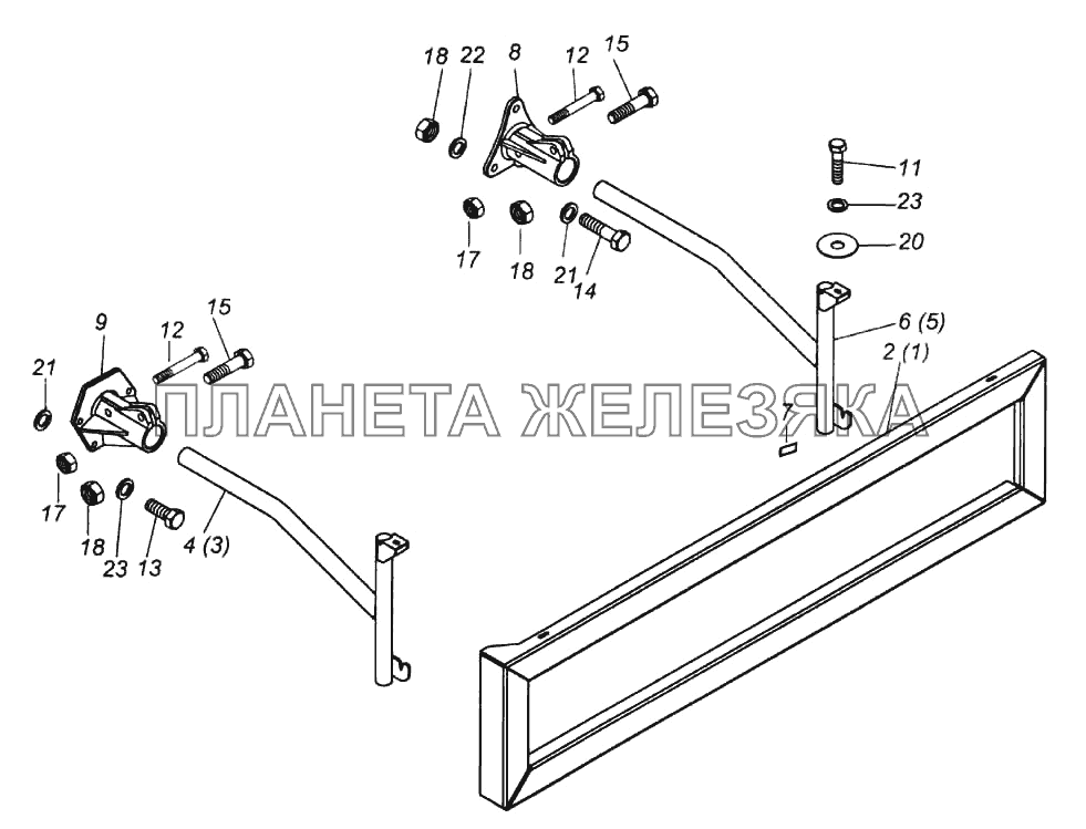 Установка боковой защиты КамАЗ-6522