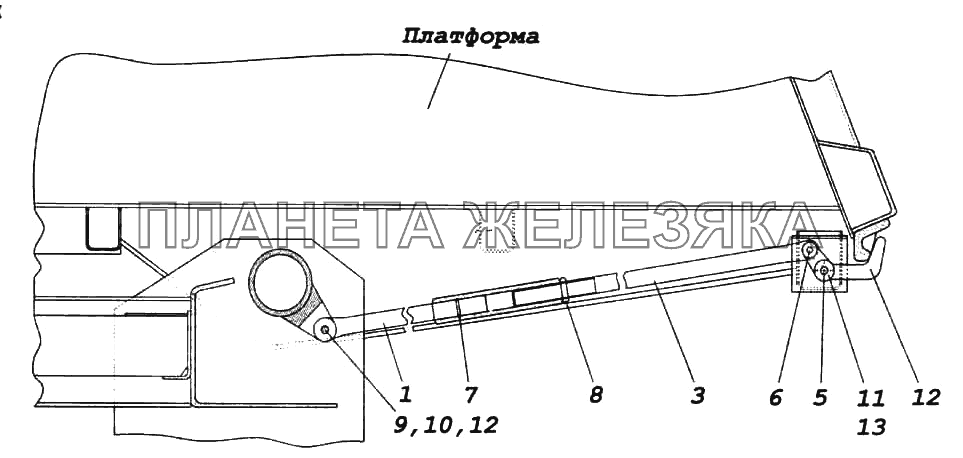 Установка запоров заднего борта КамАЗ-6522