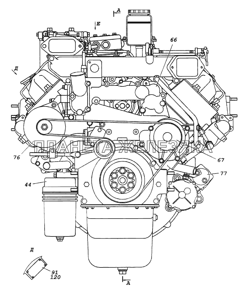 Двигатель с оборудованием КамАЗ-6522