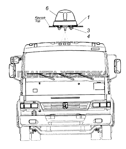 53205-3738001 Установка фонарей автопоезда КамАЗ-65226