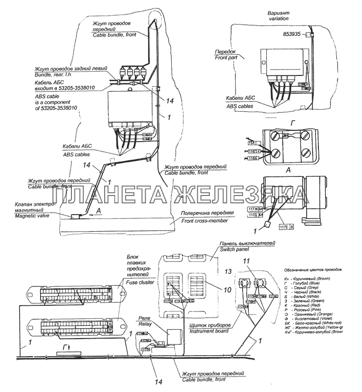 53215-3859001-10 Установка электрооборудования АБС КамАЗ-65226