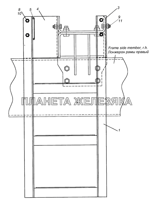 65226-8405100 Установка лестницы КамАЗ-65226