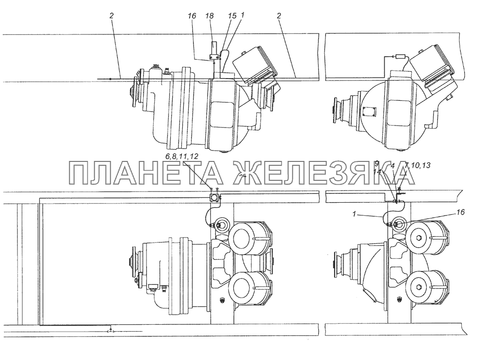 6522-2411020 Привод блокировки межколесных дифференциалов КамАЗ-65226