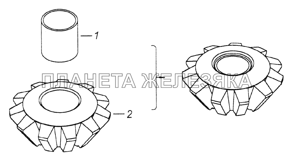 Сателлит дифференциала заднего моста с втулкой КамАЗ-65226