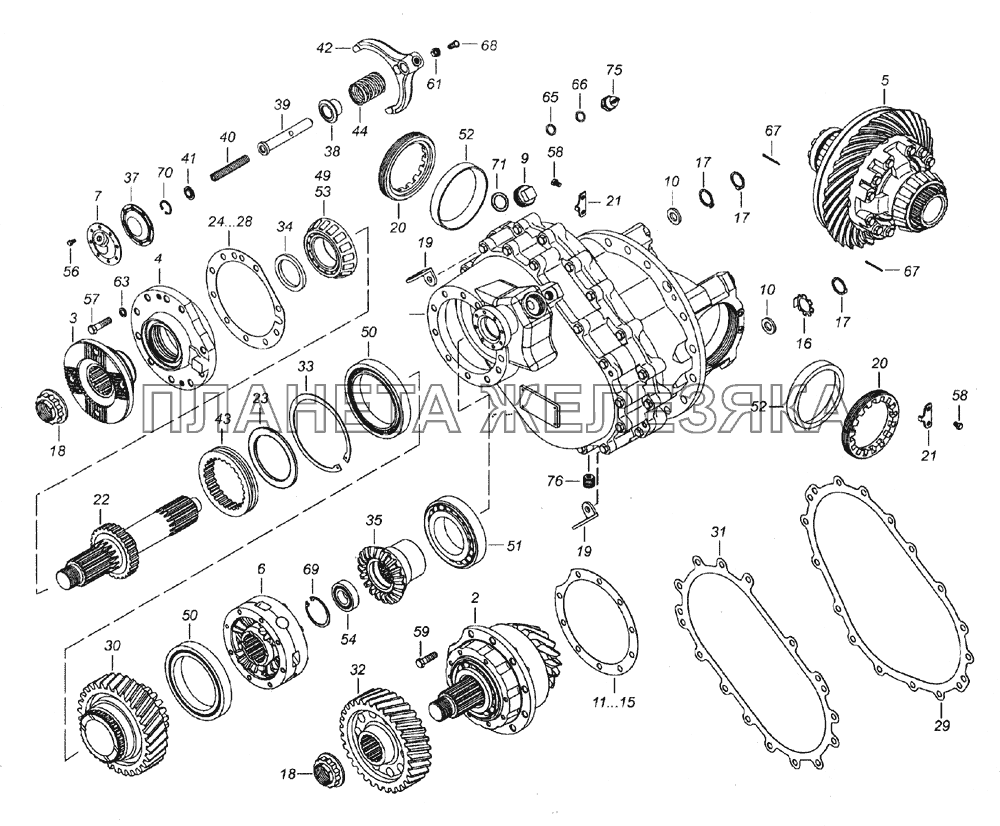Передача главная среднего моста КамАЗ-65226