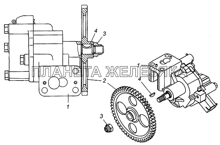 Масляный насос с шестерней в сборе КамАЗ-6540