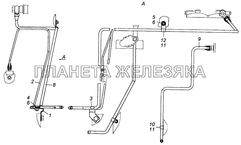 Установка топливопроводов КамАЗ-6540 Установка топливопроводов КамАЗ-6540