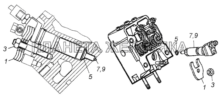 Установка форсунки КамАЗ-6540