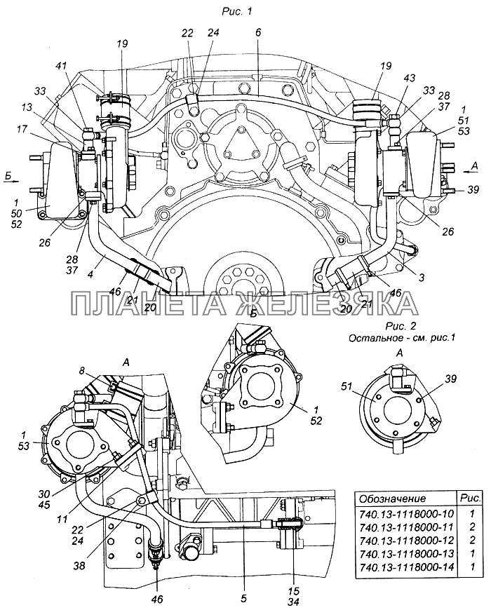 Установка турбокомпрессора на двигатель КамАЗ-6540
