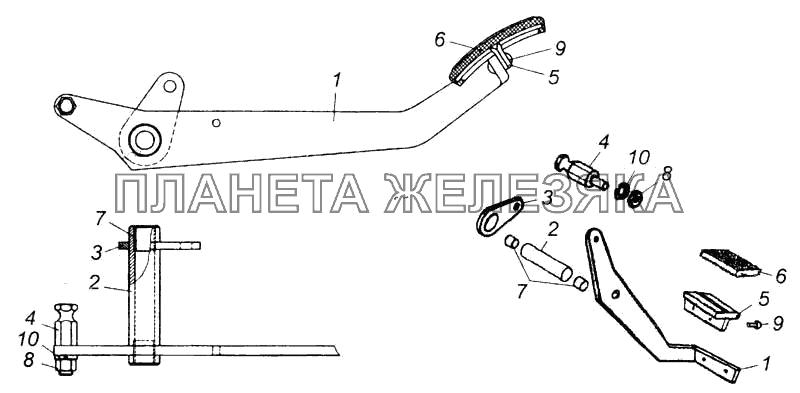 Педаль сцепления в сборе (сварка) КамАЗ-6540