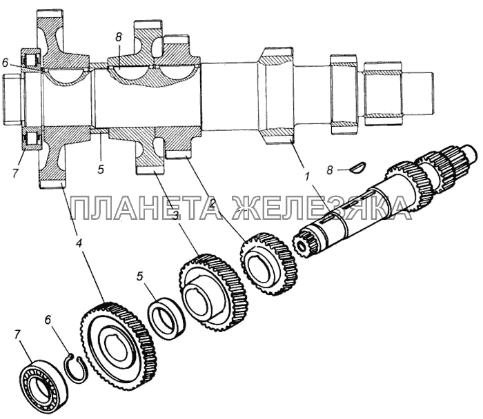 Вал промежуточный в сборе КамАЗ-6540