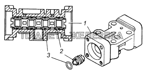 Корпус воздухораспределителя с гнёздами золотника в сборе КамАЗ-6540