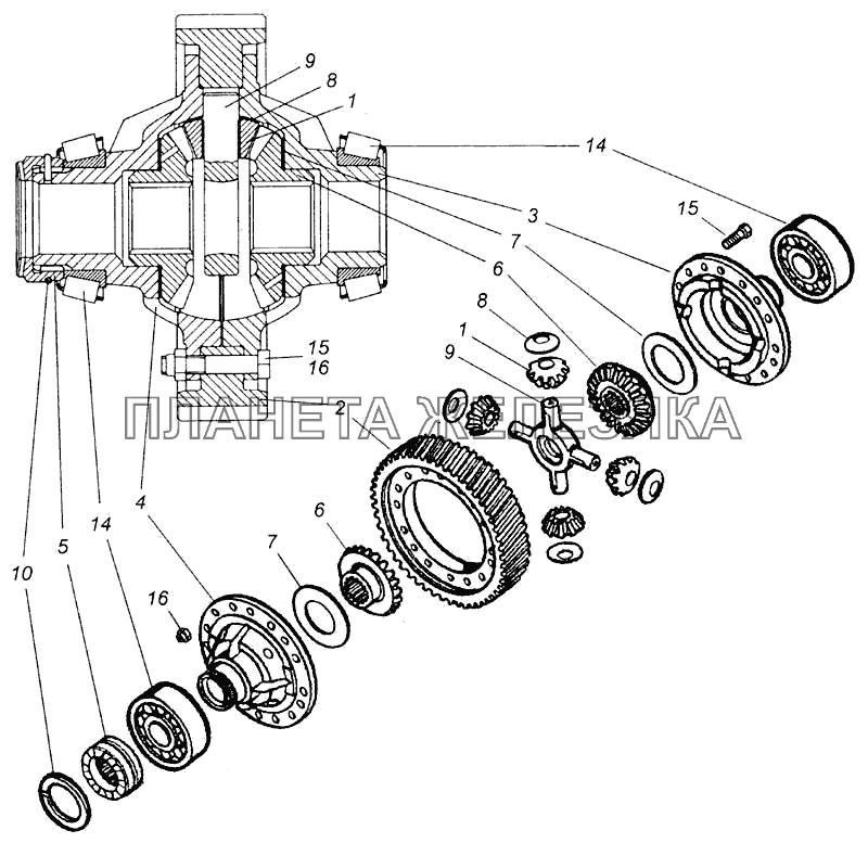 Дифференциал заднего моста в сборе КамАЗ-6540