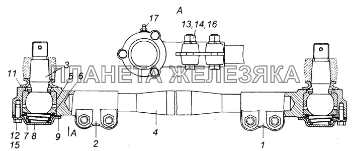 Тяга рулевой трапеции в сборе КамАЗ-6540