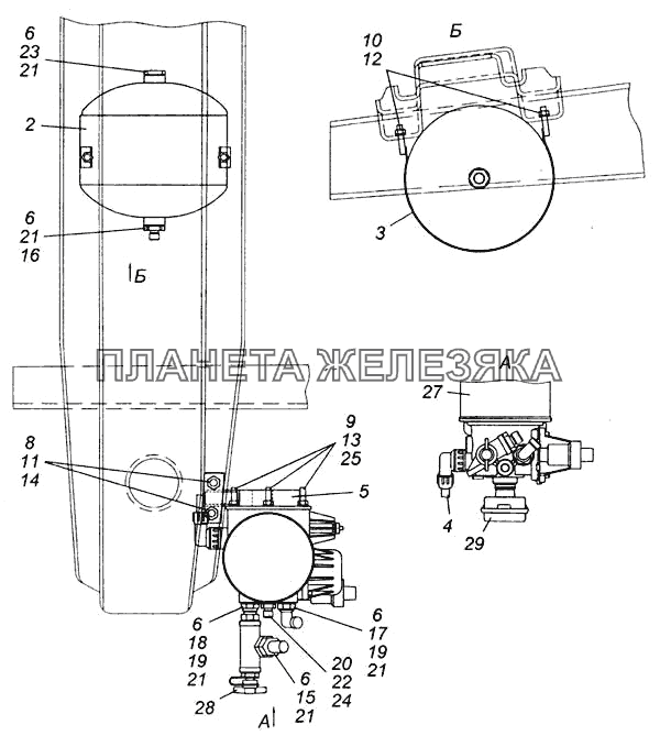 Установка осушителя КамАЗ-6540