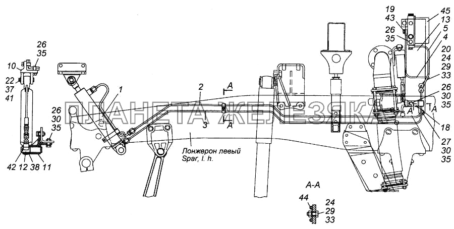 Установка механизма опрокидывания кабины КамАЗ-6540