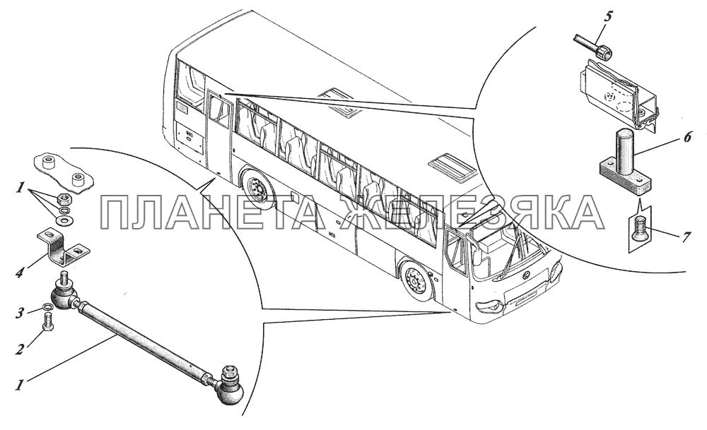  Установка механизмов открытия дверей 4230-6108010 КАВЗ-4238 