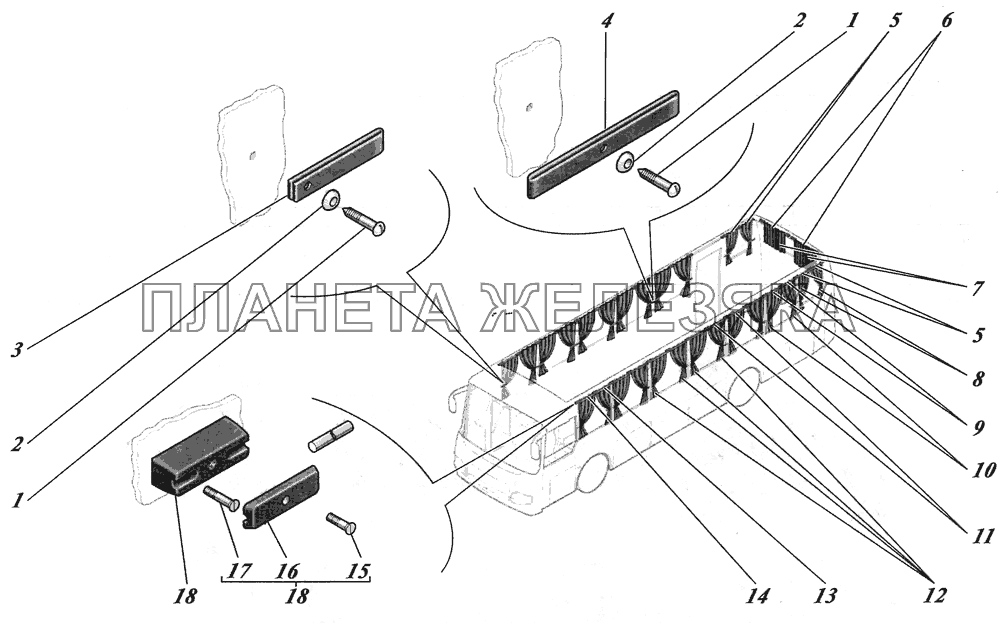  Установка шторок 4238-8205004 КАВЗ-4238 