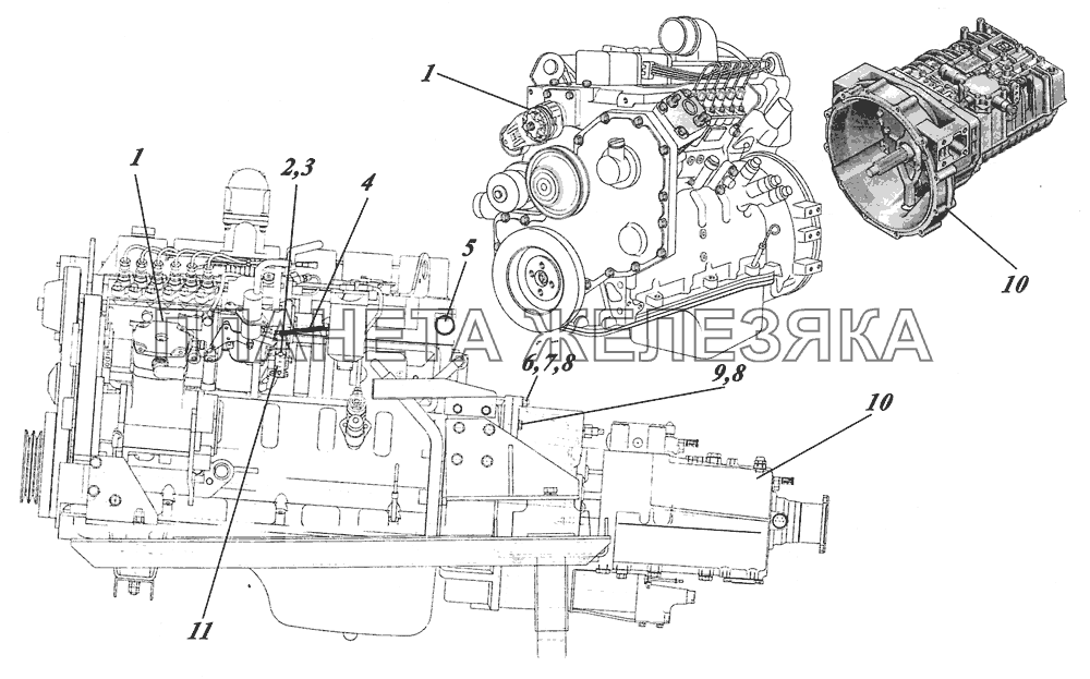  Силовой агрегат 4238-1000250 КАВЗ-4238 