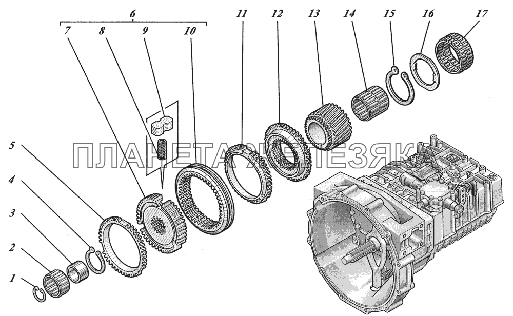  Коробка передач ZF6S700ВО 1351001017 КАВЗ-4238 