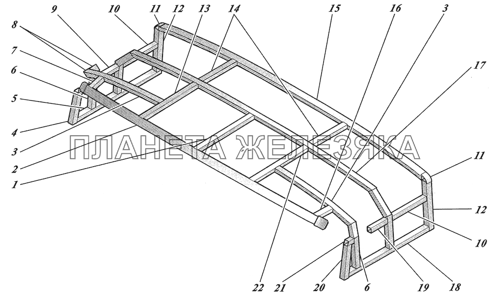  Каркас передней части крыши 4230-5701002 КАВЗ-4238 