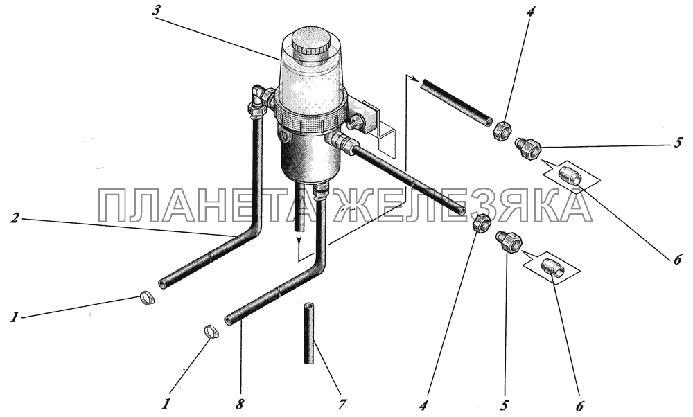  Установка топливных трубопроводов 4238-1104002 КАВЗ-4238 